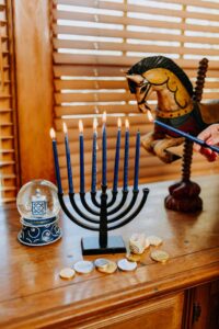 Traditional Hanukkah Gift of a Menorah