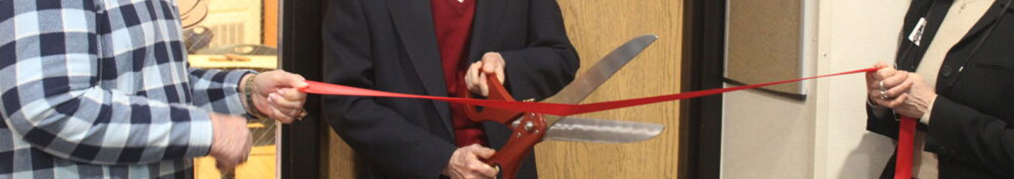 Ribbon cutting during the coffee house grand opening