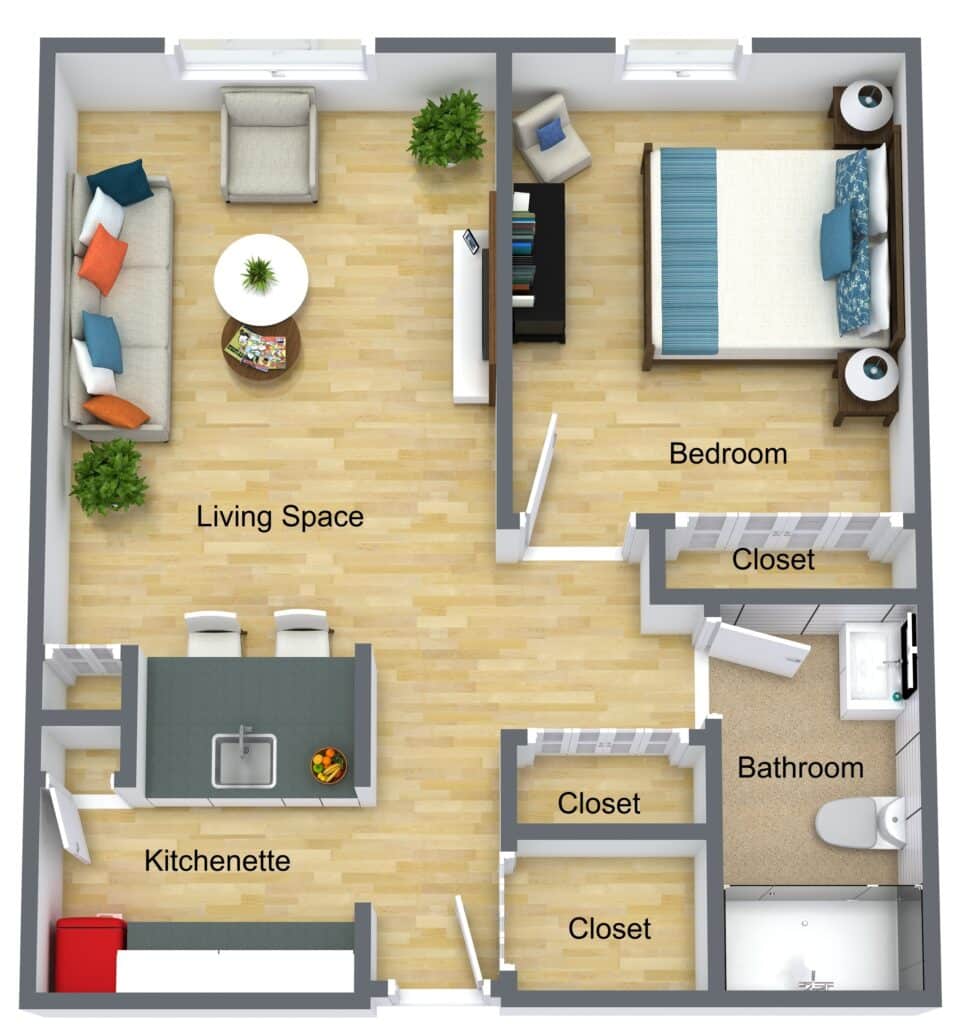 1 Bedroom Suite 565 Sq. Ft.