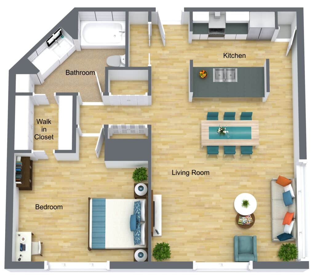 1 Bedroom Suite 768 Sq. Ft. Fleishman